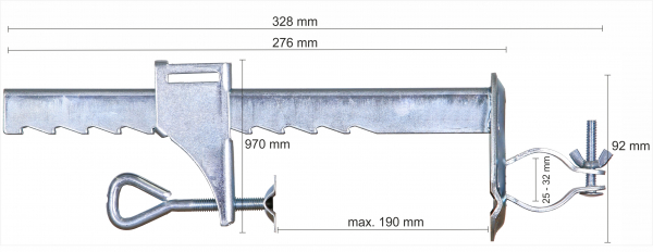 Schneider Balkonklammer für Schirmmasten 25-32mm, Stahl galvanisch verzinkt